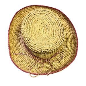 Scala Women’s Natural Fibers Straw Hat Natural/Pink Summer Casual Sun Protection